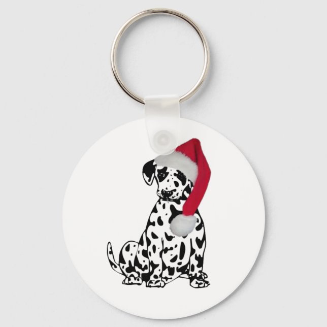 Christmas Dalmatian Keychain (Front)