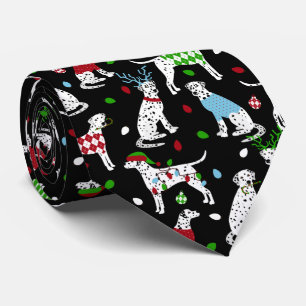 Christmas Dalmatian Neck Tie
