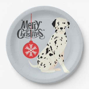 Christmas Dalmatian Paper Plate