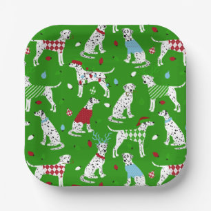 Christmas Dalmatian Paper Plates