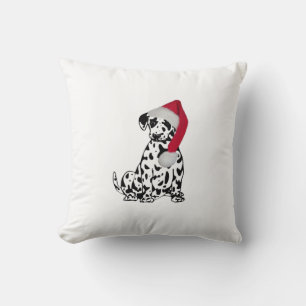Christmas Dalmatian Throw Pillow