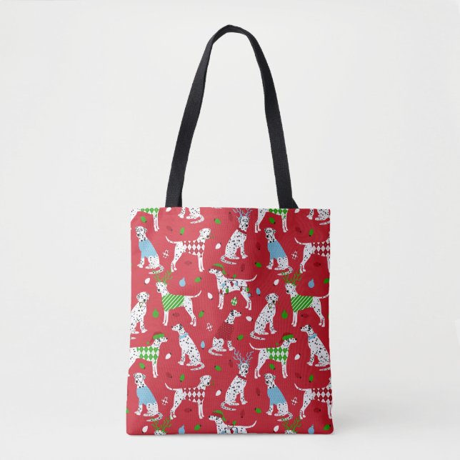 Christmas Dalmatian Tote Bag (Front)