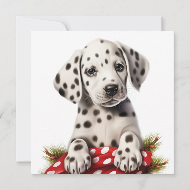 Christmas Dalmation holiday greeting card (Front)