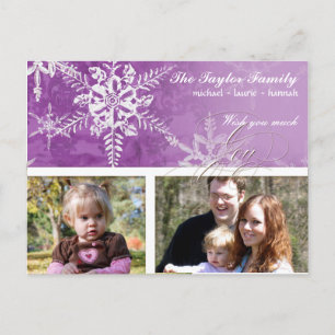 Christmas Damask Snowflake -  Plum Purple Card