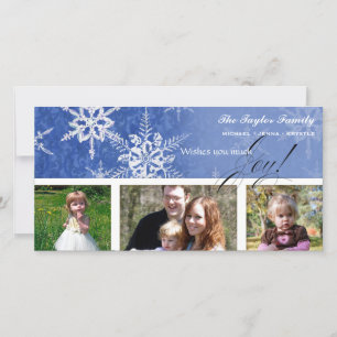 Christmas Damask Snowflake - Royal Blue Card