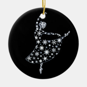 Christmas Dance Girl Snowflake Dancer Ballerina  Ceramic Ornament