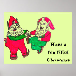 CHRISTMAS DANCING ELVES poster