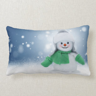 Christmas Dancing snowmen throw pillow