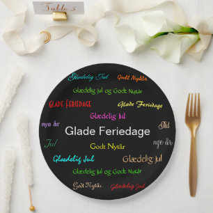 Christmas Danish Glade Feriedage Paper Plate