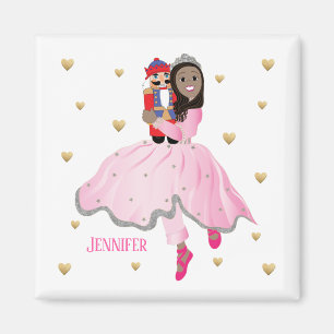 Christmas Dark Haired Ballerina Clara Magnet