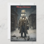 Christmas Dark Snowman Holiday Card<br><div class="desc">Inspired by Time Burton's dark sensibilities around Christmas design,  here is a playful take on a dark snowman.</div>