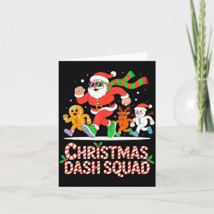 Christmas Dash Squad Running Runner Marathon Team  Card