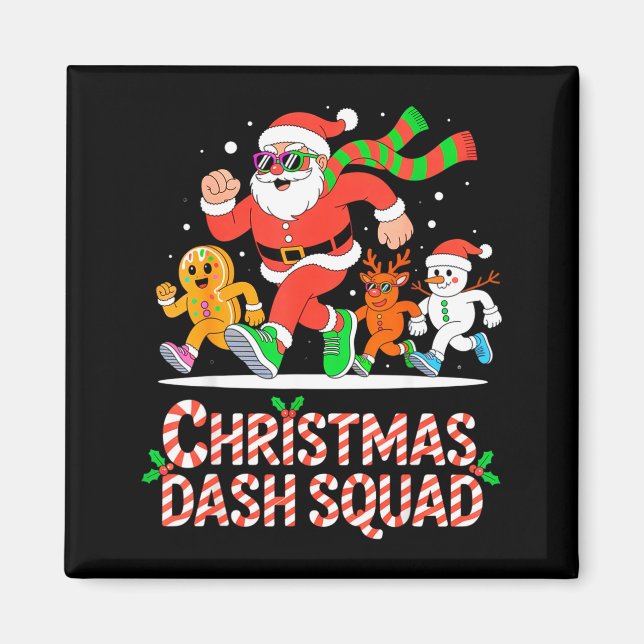 Christmas Dash Squad Running Runner Marathon Team  Magnet (Front)