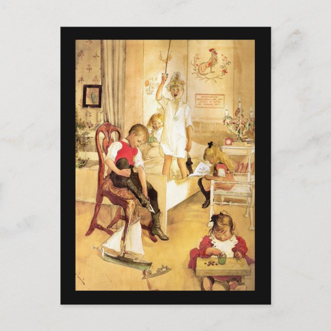 Christmas Day in the Nursery Holiday Postcard (Front)