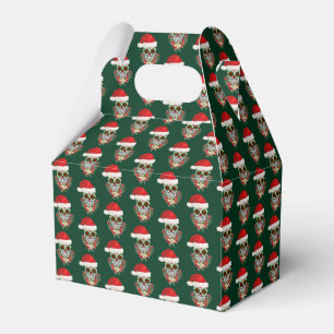 Christmas Day Of The Dead Sugar Skull Santa Hat Favor Box