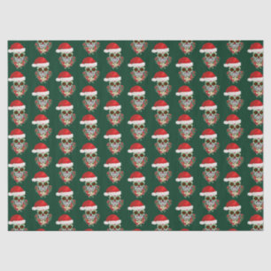 Christmas Day Of The Dead Sugar Skull Santa Hat Tissue Paper