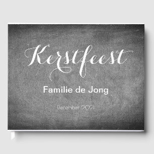 Christmas Day School Board Style Chalets Typograph Guest Book