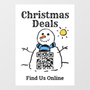 Christmas Deals Online with QR Code Window Cling