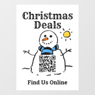 Christmas Deals Online with QR Code Window Cling