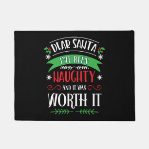 Christmas Dear Santa I_ve Been Naughty Funny Xmas Doormat