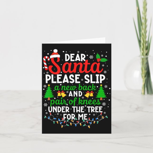 Christmas Dear Santa Please Slip A New Back &amp;  Card (Front)