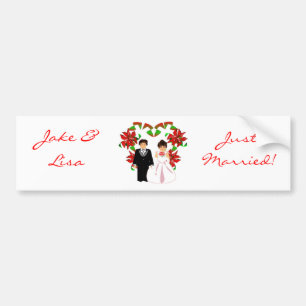 Christmas/December Just Married Bumper Sticker
