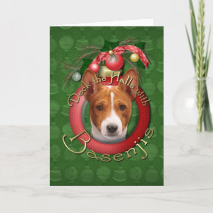 Christmas - Deck the Halls - Basenjis Holiday Card