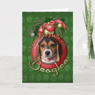 Christmas - Deck the Halls - Beagles Holiday Card