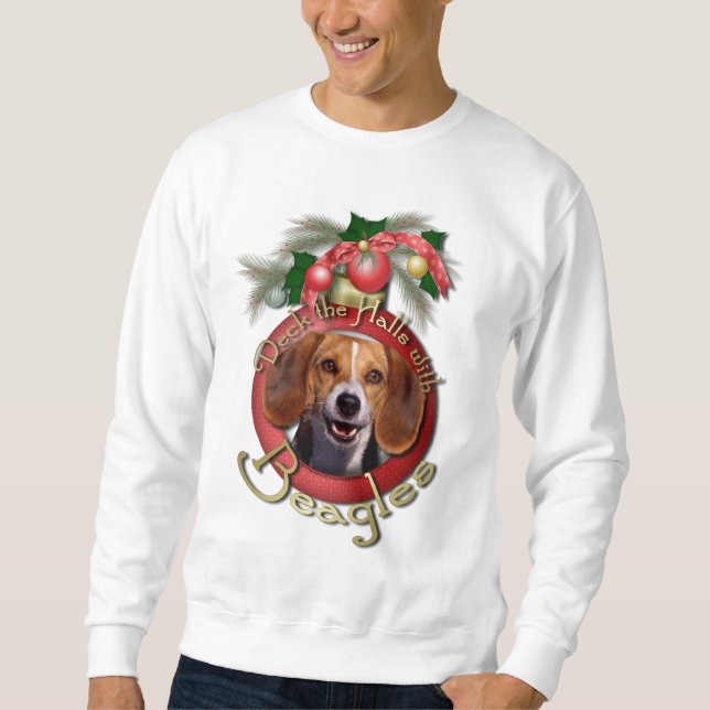 Christmas - Deck the Halls - Beagles Sweatshirt (Front)