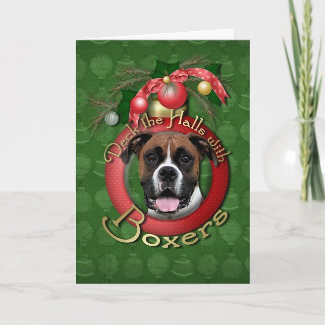 Christmas - Deck the Halls - Boxers - Vindy Holiday Card (Front)