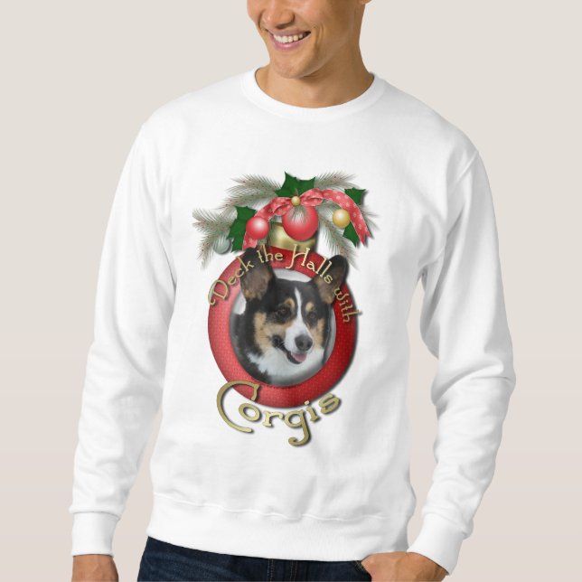 Christmas - Deck the Halls - Corgis Sweatshirt (Front)