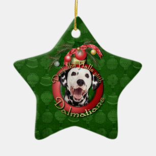 Christmas - Deck the Halls - Dalmatians Ceramic Ornament