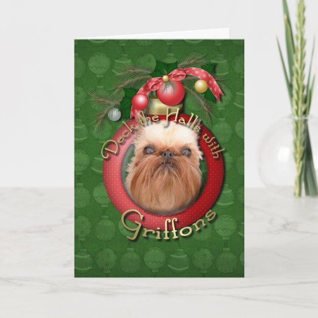 Christmas - Deck the Halls - Griffons Holiday Card (Front)