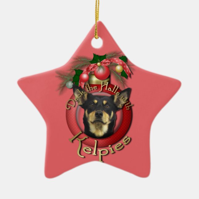 Christmas - Deck the Halls - Kelpies Ceramic Ornament (Front)