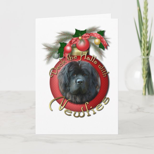 Christmas - Deck the Halls - Newfie Holiday Card (Front)