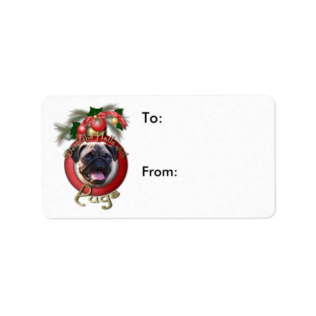 Christmas - Deck the Halls - Pugs Label (Front)