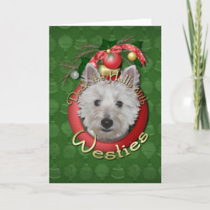 Christmas - Deck the Halls - Westies - Tank Holiday Card