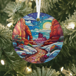 Christmas Decor Arches National Park Utah Outdoor Glass Ornament