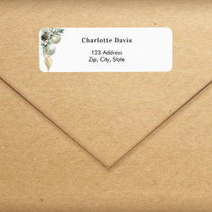 Christmas decor baubles return address