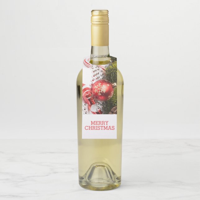Christmas Decor Bottle Tag (On Bottle)