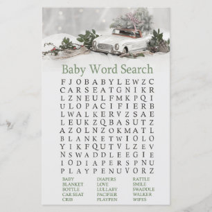 christmas decor car Baby Shower Word Search Game