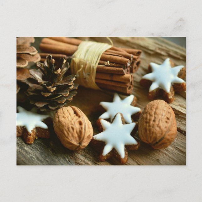Christmas decor cinnamon star postcard (Front)