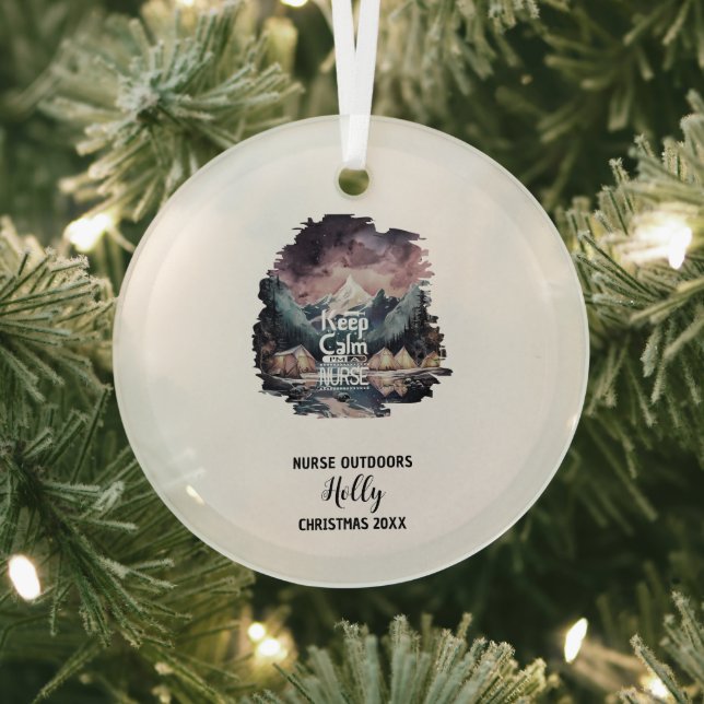 Christmas Decor Nurse Outdoors Camp Adventure Gift Glass Ornament (Insitu)