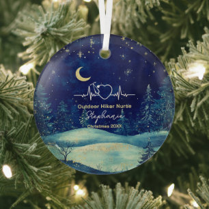 Christmas Decor Outdoor Adventure Nurse Life Gift  Glass Ornament