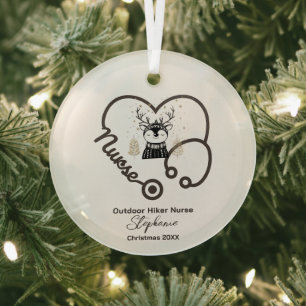 Christmas Decor Outdoor Adventure Nurse Life Gift Glass Ornament