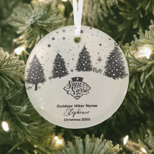 Christmas Decor Outdoor Adventure Nurse Life Gift Glass Ornament