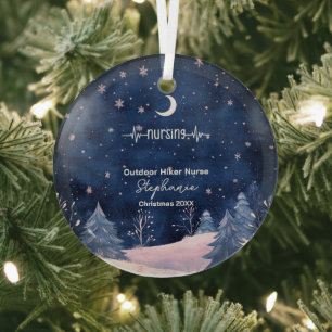 Christmas Decor Outdoor Adventure Nurse Life Gift  Glass Ornament