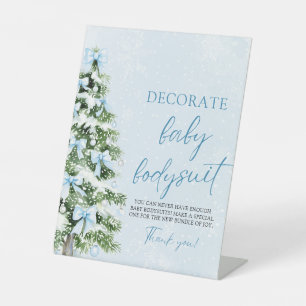 Christmas Decorate Baby Bodysuits Baby Shower Game Pedestal Sign