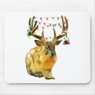 Christmas Decorated Jackalope Mouse Pad