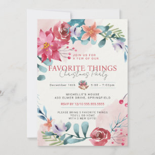 Christmas Decoration Favourite Things Party Invitation